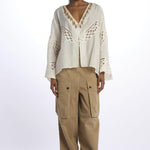 CLEIDE camicia con ricami e intarsi di pizzo WCLEIDE JA010 fortela 