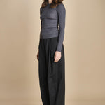 girocollo a costine manica luna in lana merino LAU30 E14038 GRIGIO SCURO milaura 