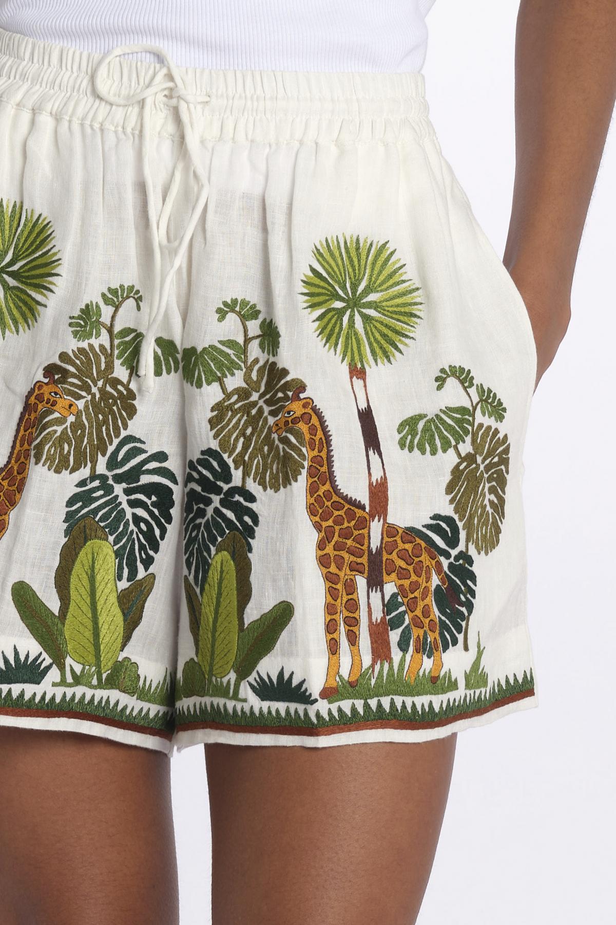 GIRAFFE short  by milaura. BE24865 WHITE MULTI benaras soleil 