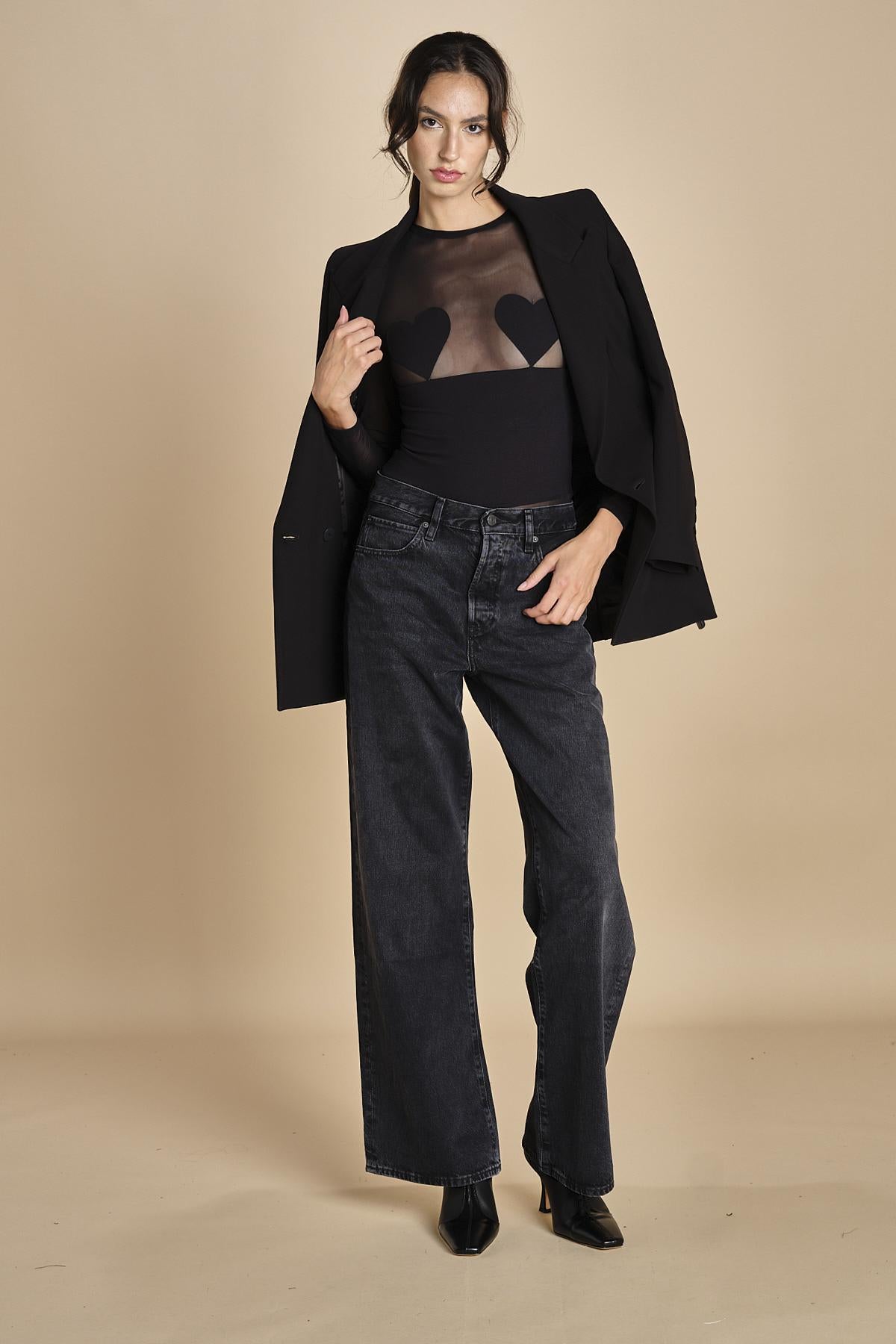 body manica lunga con cuori BED OF ROSES BLACK undress code 