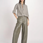 pantalone in pelle LESLIE IO118060 DARK EUCALYPTUS GR533 ivy oak 