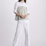 Top camoscio coulisse MIL046 BEIGE CHIARO milaura 