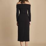 tubino manica lunga con spalle scoperte YUNI BLACK solace 