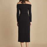 tubino manica lunga con spalle scoperte YUNI BLACK solace 