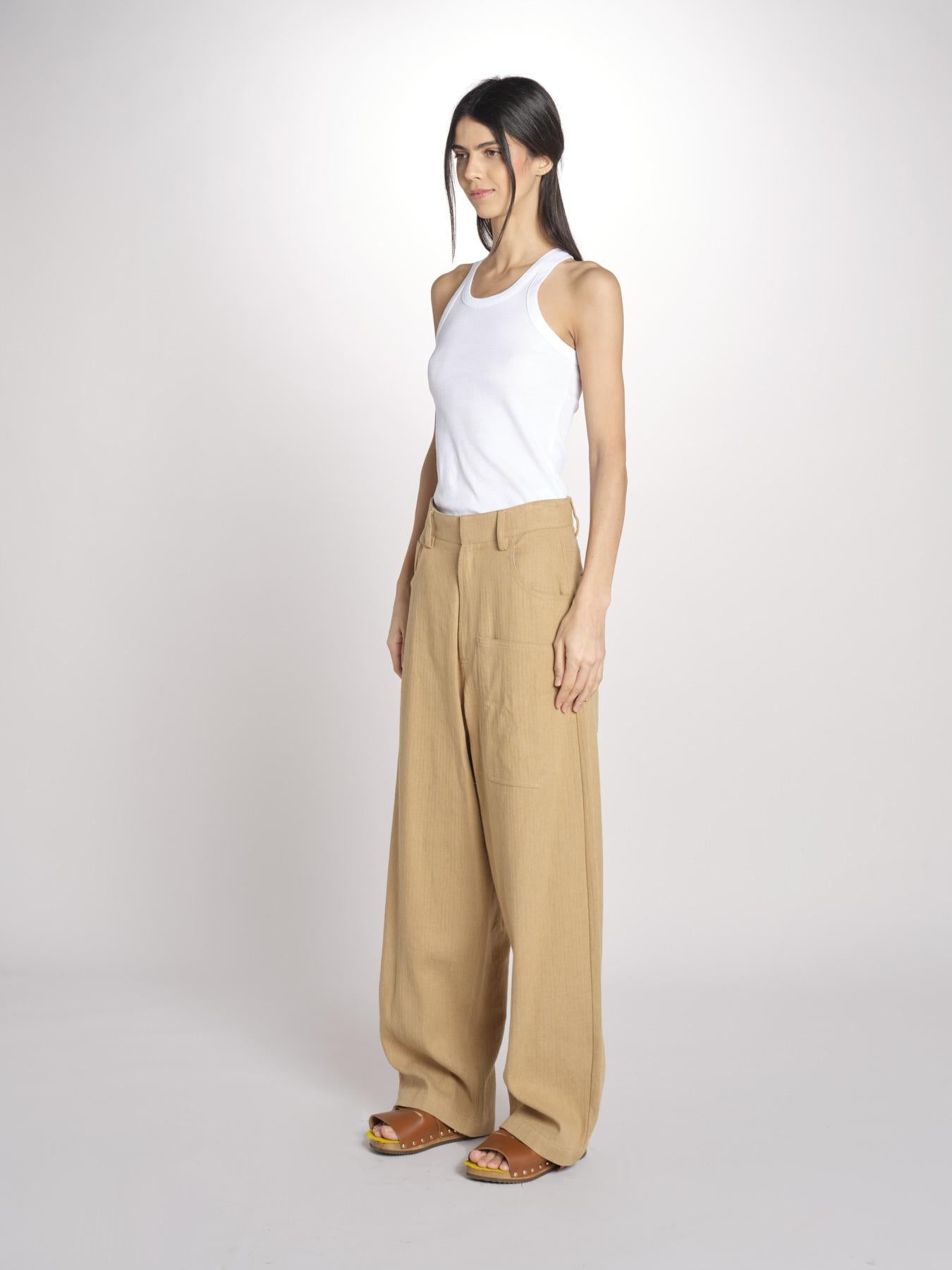 Pantalone con tasche CARLA MJD230_S93058 ROYAL YELLOW jejia 