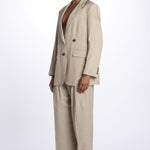 Giacca VALE doppio petto gessata VALE KHAKI true avenue 