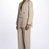 Giacca VALE doppio petto gessata VALE KHAKI true avenue 