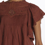 Top CALISSON pizzo con rouches CALISSON BROWNIE vanessa bruno 