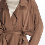 28A50 trench over in crepe satin 28A50 CACAO dusan 