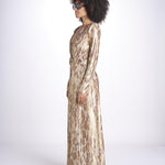 abito lungo con manica lunga PRINTED MARTINI E02263022 GOLD ANIMAL ramy brook 