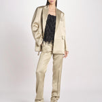 pantalone in shantung B033-5980-1186 KAKI CHIARO n21 