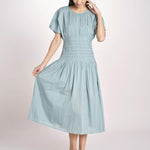 abito midi punto smoke VIOLET DRESS 112 BLUE sea ny 