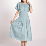 abito midi punto smoke VIOLET DRESS 112 BLUE sea ny 