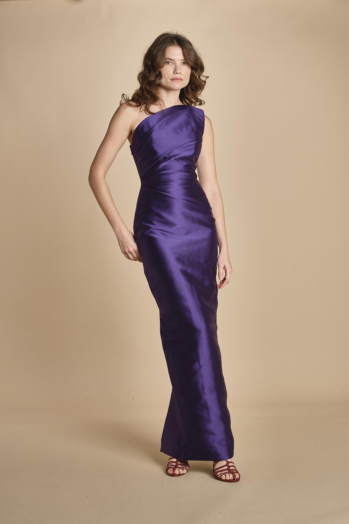 maxidress in taffetà KIRA RAISIN solace 
