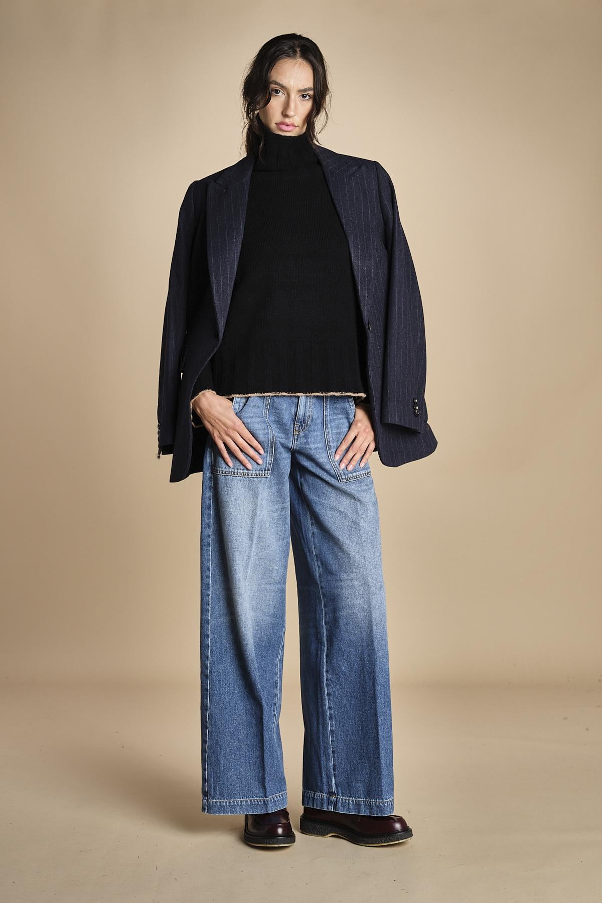 maglia dolcevita over SAMANTHA NERO CAMMELLO tenne' 