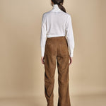 pantalone in camoscio FELISE CARAMEL malina 