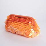 Clutch SANTORINI grande con paillettes BAG SANTORINI ORANGE boheme couture 