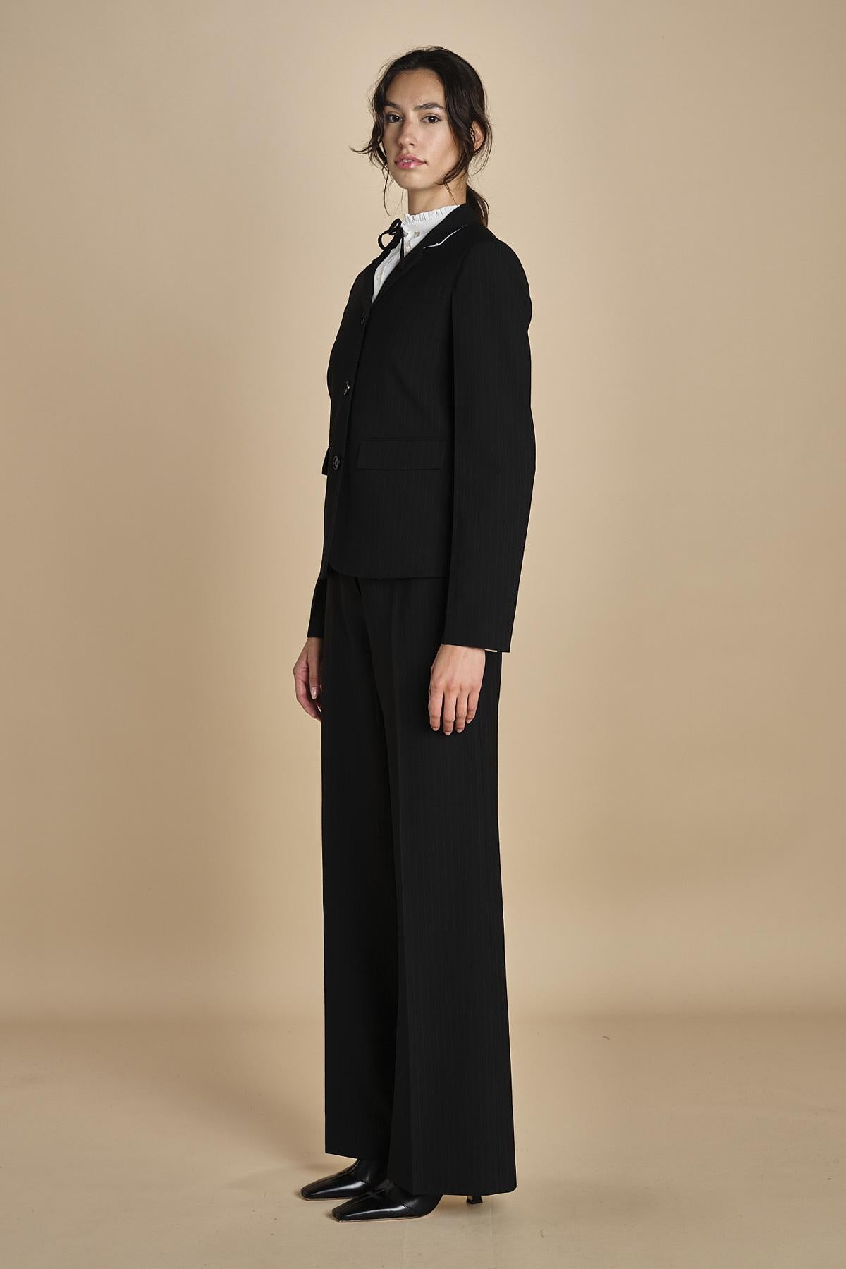 blazer gessato con tre bottoni L0125248 R911 n21 