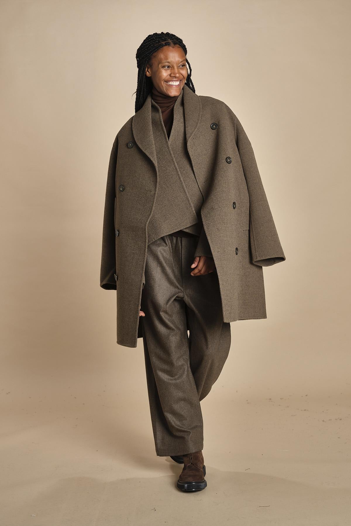 cappotto doppiopetto panno CROSS MINK sofie d'hoore 