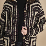giacca a righe in crochet DICE BLACK mes demoiselles 