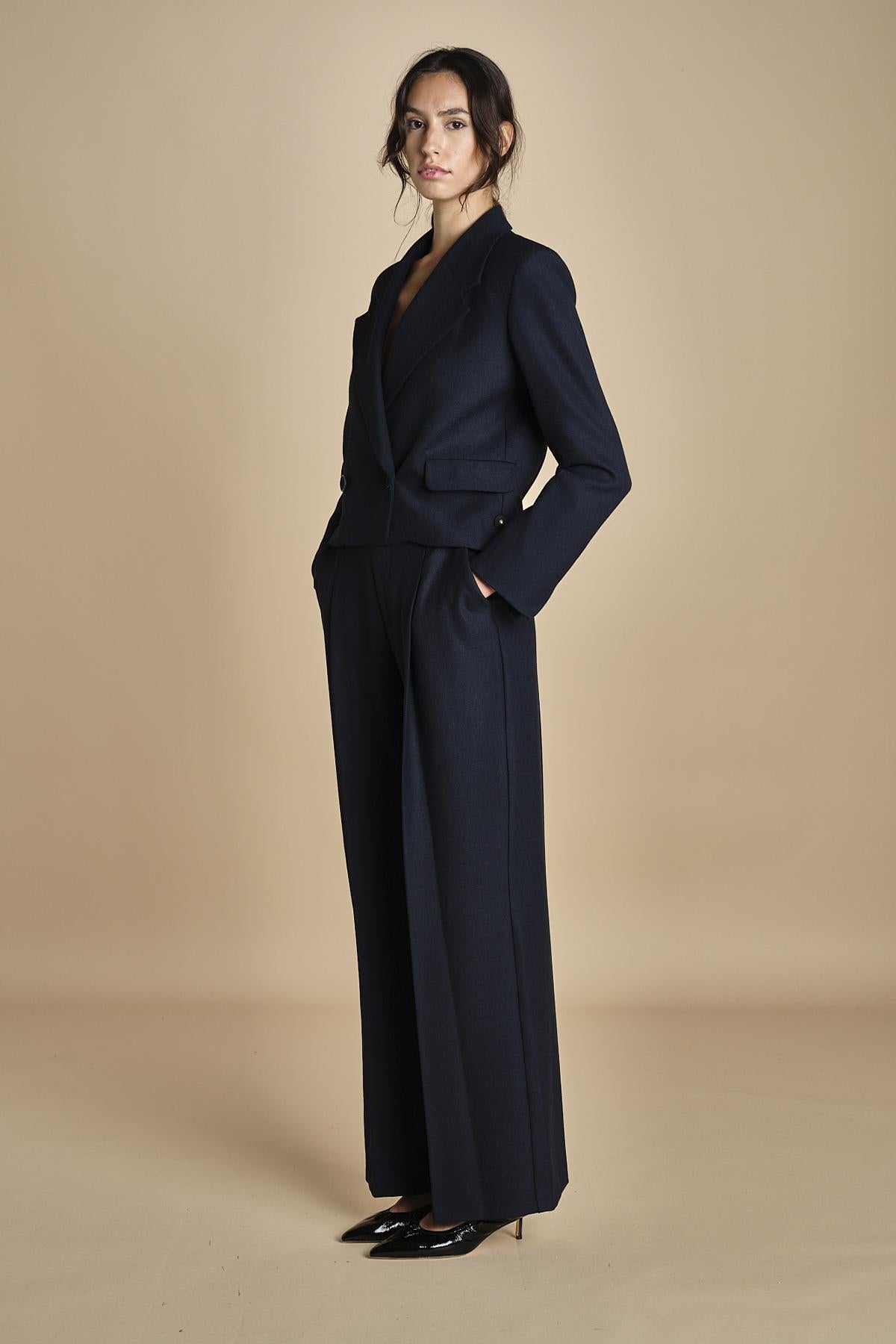 MASE giacca cropped F25-043 013 MIDNIGHT BLUE oscar 