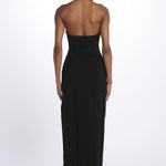 Abito ALUSIA lungo scollato double OND24DR066 BLACK misha 