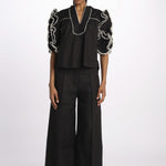 Top ROSE  con rouches ROSE TOP 1725 BLACK scarlett poppies 