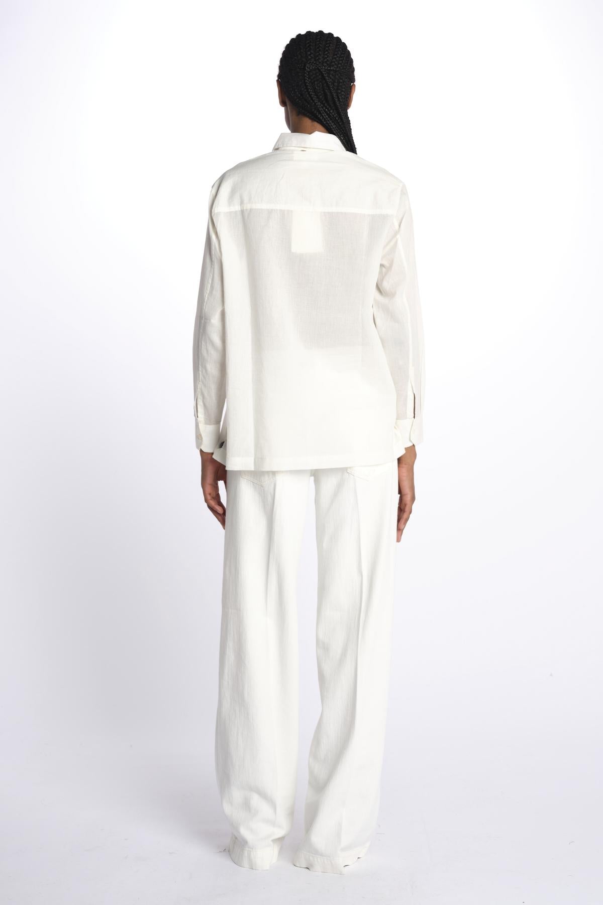 Camicia ANGELO con rouches ANGELO1TEE OFFWHITE antik batik 