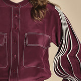 tuta con manica plisse BY_2269J BURGUNDY bodice 