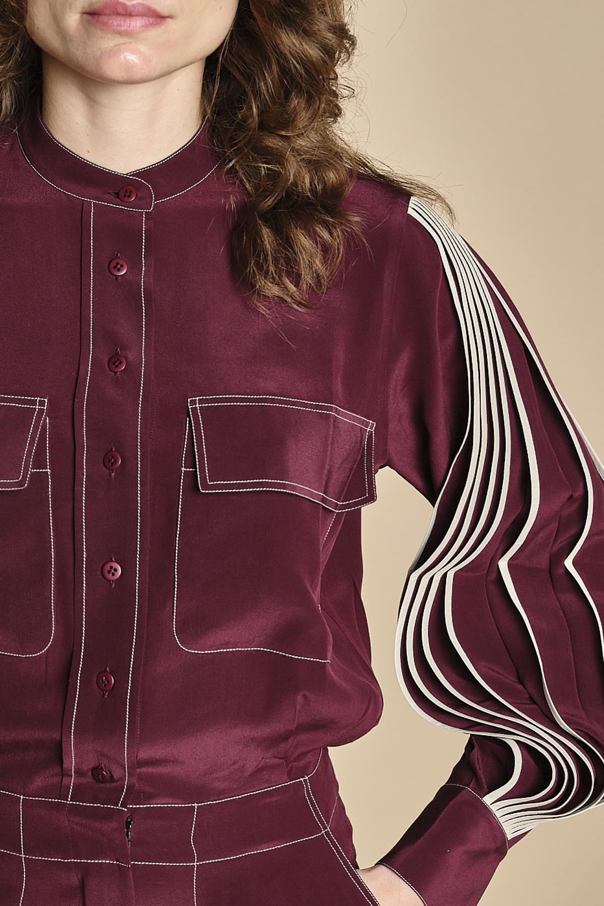 tuta con manica plisse BY_2269J BURGUNDY bodice 