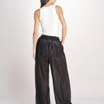 pantalone in mussola con elastico DORA 3119 T0161 BLACK T0002 the latest 