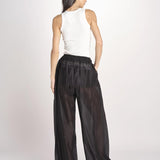 pantalone in mussola con elastico DORA 3119 T0161 BLACK T0002 the latest 