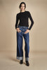 t-shirt a costine con manica lunga