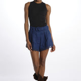 Shorts RICHELIEU lino con cintura+ricamo 337200 NAVY BLUE farm rio 