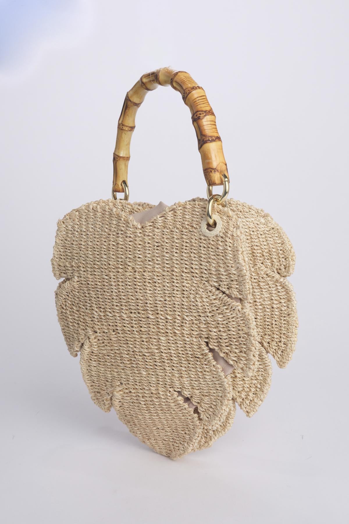 Borsa foglie + bamboo 12809 ADAM LEAF NATURAL serpui 