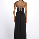 Abito crochet+raso 142401 BLACK lvir 
