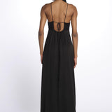 Abito crochet+raso 142401 BLACK lvir 