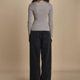 maglia scollo a v NOVA KNIT BLOUSE LIGHT TAUBE herskind 