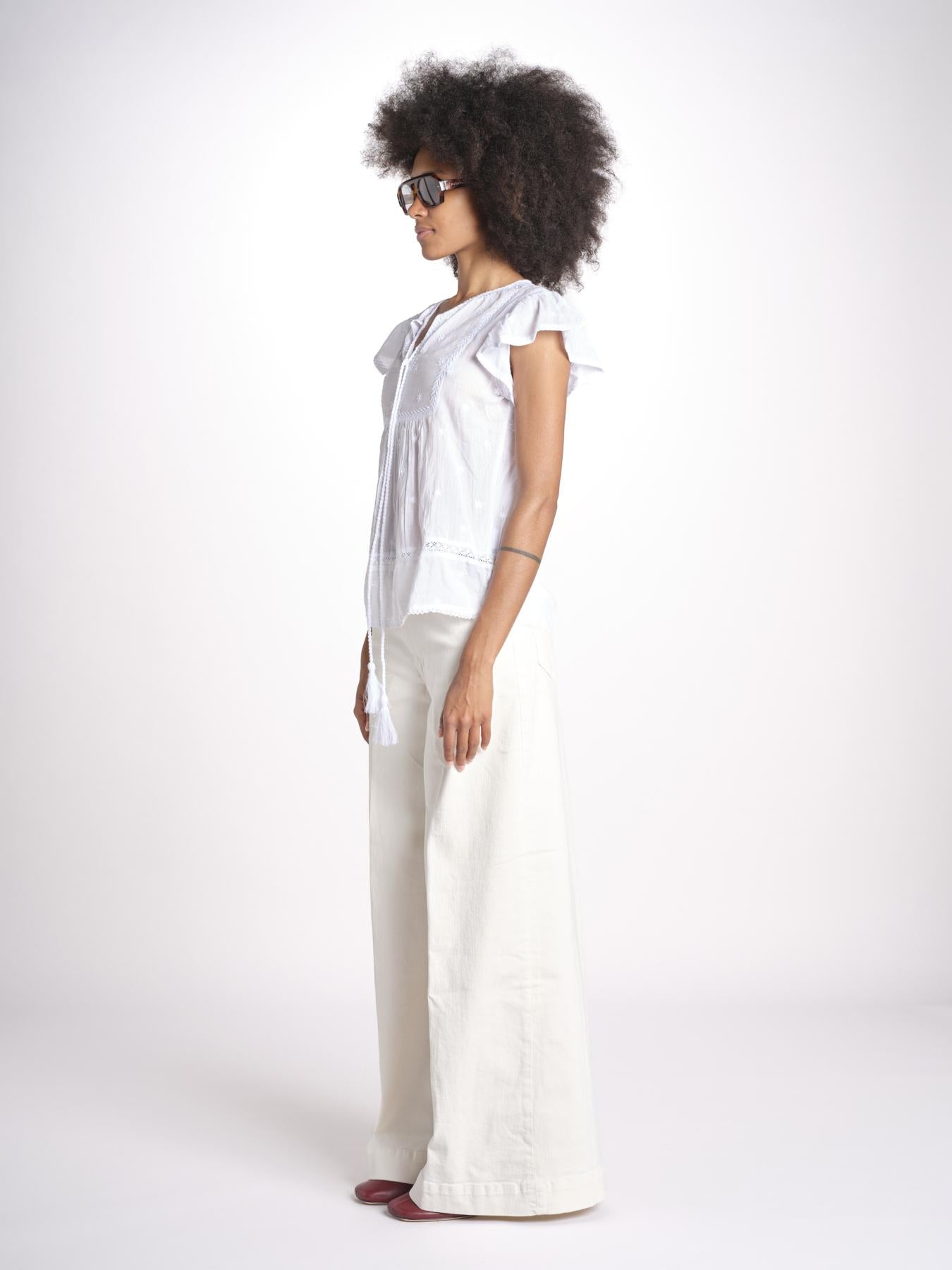 camicia con plastron e stelline NAVY 747302 WHITE mabe 