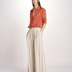 camicia uomo in seta P29D0SELMA ORANGE massimo alba 