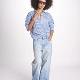 camicia stampa spina VT6248 BLUE zen ethic 