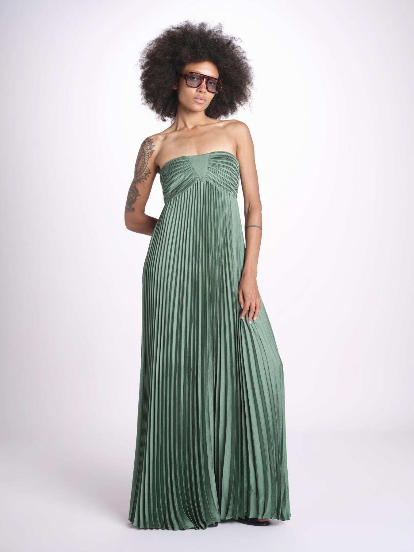 abito lungo plisse WILLOW VERT ba&sh 