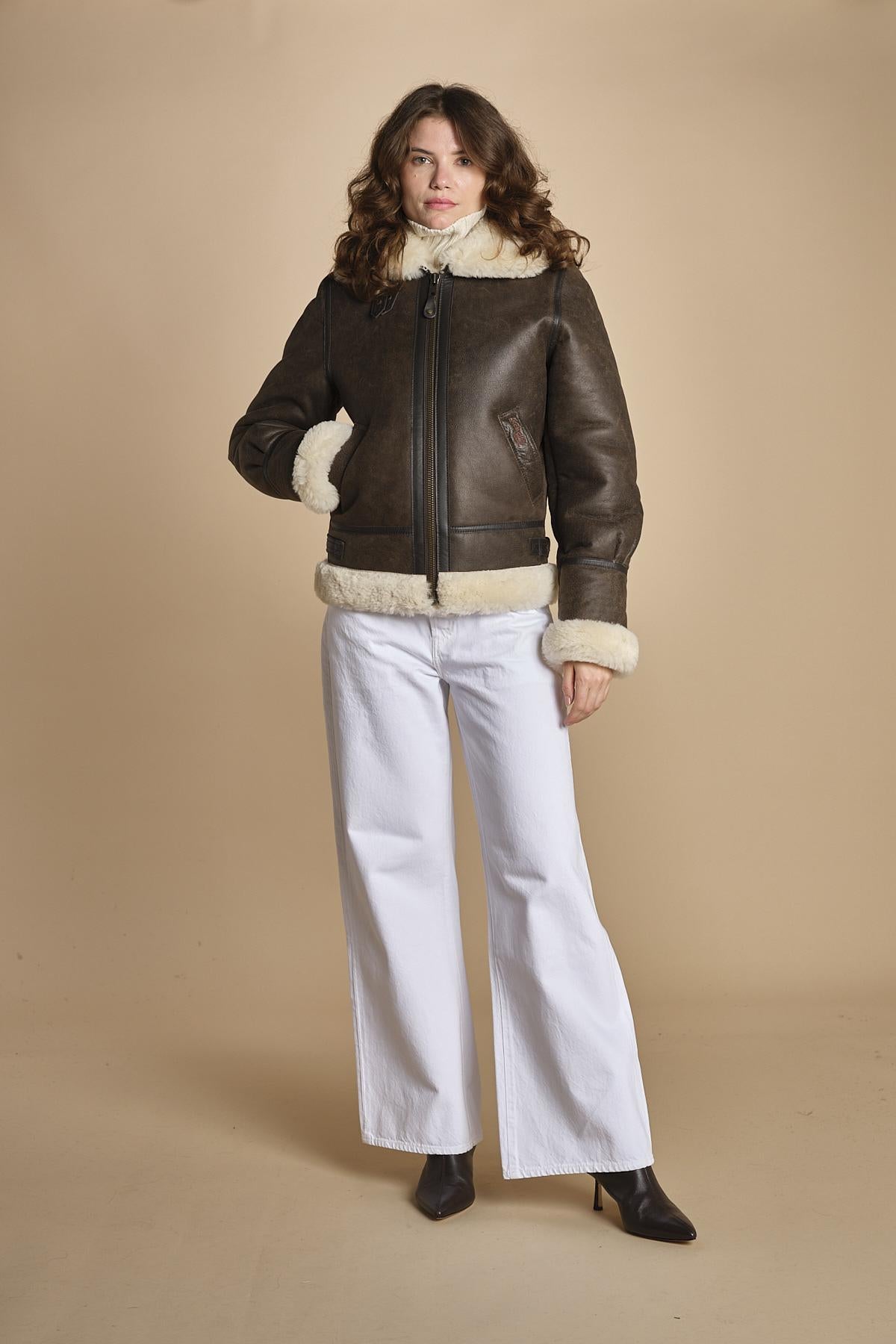 giaccone in montone LC1259 BROWN schott 