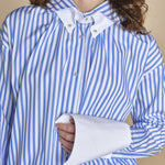 camicia a righe con doppio colletto CRAZY SHIRT MJD142B4H8016 J0233 LIGHT BLUE jejia 