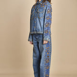 giubbino in denim con borchie DETAILS STUDS 340608 L0034 farm rio 