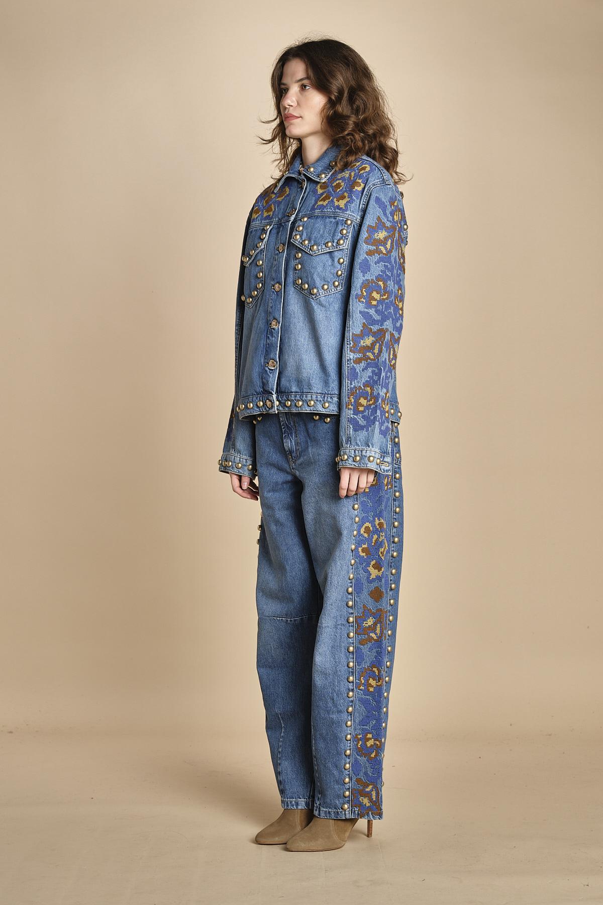 giubbino in denim con borchie DETAILS STUDS 340608 L0034 farm rio 