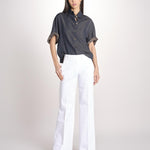 pantalone diritto in cotone MELODY L 684 54 14 BIANCO quelledue 