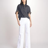 pantalone diritto in cotone MELODY L 684 54 14 BIANCO quelledue 
