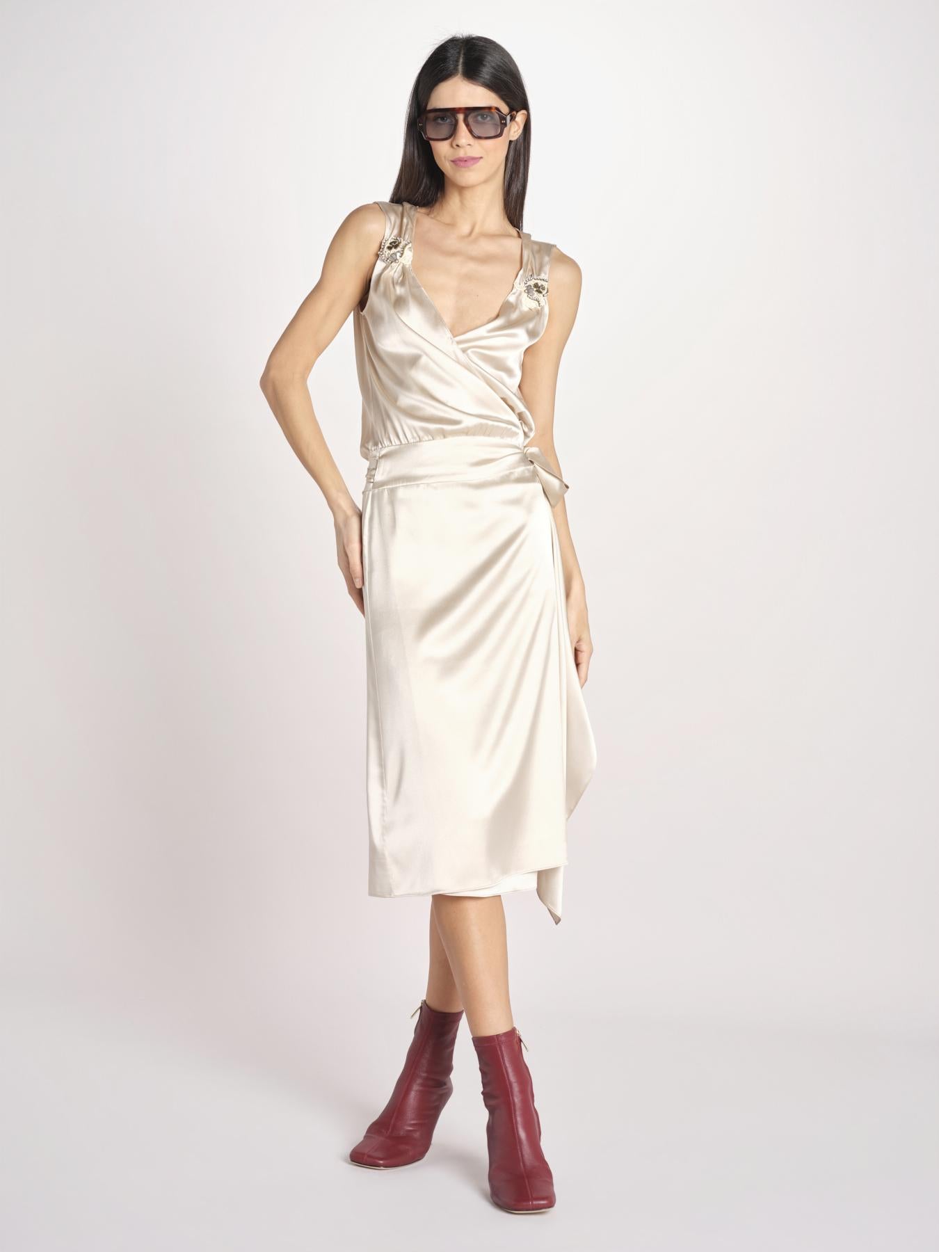 abito a portafoglio in raso KAB708P TEO2703 kristina ti 