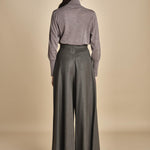 pantalone in flanella con cuciture T1406L VERDE dusan 